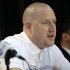 Marquette head coach Buzz Williams answer questions during a news conference Friday, March 29, 2013, in Washington. Marquette plays Syracuse in a regional semifinal game in the NCAA basketball tournament on Saturday. (AP Photo/Pablo Martinez Monsivais)