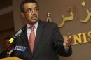 Ethiopia's Foreign Minister Tedros Adhanom speaks during a joint news conference with Algeria's Foreign Minister Mourad Medelci in Algiers