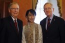 Daw Aung San Suu Kyi meets with US Senators Reid and McConnell at the U.S. Capitol in Washington