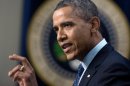 El presidente Obama duranre una conferencia sobre las negociaciones en el Congreso acerca del "precipicio fiscal"