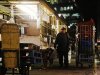 A market trader packs up his stall in London