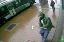A man holding a hatchet is seen in a still image from surveillance video provided by the New York Police Department