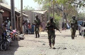 Nigerian troops patrol the streets of the remote northeast …