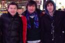 This undated photo added on April 18, 2013 to the VK page of Dias Kadyrbayev shows, from left, Azamat Tazhayakov and Dias Kadyrbayev, from Kazakhstan, with Boston Marathon bombing suspect Dzhokhar Tsarnaev in Times Square in New York. Kadyrbayev and Tazhayakov, two college buddies of Tsarnaev, were jailed by immigration authorities the day after Tsarnaev's capture. They are not suspects, but are being held for violating their student visas by not regularly attending classes, Kadyrbayev's lawyer, Robert Stahl said. They are being detained at a county jail in Boston. (AP Photo/VK)