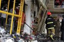 Shops at scene of an explosion in Kenya's capital Nairobi