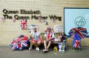 Royal fans sit outside St Mary's Hospital in anticipation of the birth of the Duchess of Cambridge's first baby in London