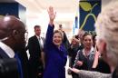 US Democratic presidential nominee Hillary Clinton greets empolyees of the Mirage - Las Vegas Hotel & Casino, in Nevada, on November 2, 2016