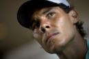 Spain's tennis player Rafael Nadal listens to a question during a press conference in Buenos Aires, Argentina, Monday, Feb. 23, 2015. Nadal will play at the Argentina Open that starts Tuesday. (AP Photo/Rodrigo Abd)