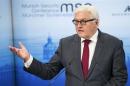 German Foreign Minister Frank-Walter Steinmeier gives his speech during the annual Munich Security Conference