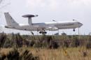 A Nato AWACS plane takes off from the Trapani Birgi air base, in the southern island of Sicily on March 20, 2011