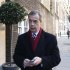 Britain's United Kingdom Independence Party (UKIP) leader and member of the European Parliament Farage arrives at Millbank studios for a series of interviews in central London