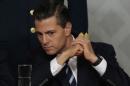 Mexico's President Enrique Pena Nieto looks on during a meeting with lawyers in Mexico City