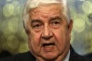 Syrian Foreign Minister Walid al-Moualem addresses the media in Moscow