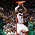 LeBron James poured in 32 points and pulled down 13 rebounds for Miami Heat