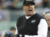 New York Jets head coach Rex Ryan reacts during the second half of an NFL football game against the San Diego Chargers, Sunday, Dec. 23, 2012, in East Rutherford, N.J. (AP Photo/Kathy Willens)
