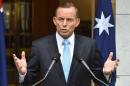 Australia's Prime Minister Tony Abbott speaking during a press conference at Parliament House in Canberra, on February 9, 2015