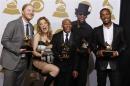 Tedeschi Trucks Band celebrate backstage after winning Best Blues Album at the Grammys in Los Angeles