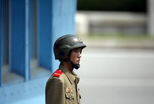 A North Korean soldier keeps watch on the south at&amp;nbsp;&amp;hellip;