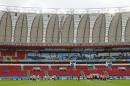 General view of the stadium during an official training session of the French national soccer team at the Estadio Beira-Rio in Porto Alegre, Brazil, Saturday, June 14, 2014. France will play in group E of the soccer World Cup. (AP Photo/David Vincent)