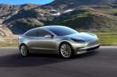 Handout of Tesla Motors' mass-market Model 3 electric cars