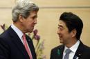 U.S. Secretary of State John Kerry meets with Japan's Prime Minister Shinzo Abe at Abe's official residence in Tokyo