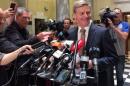 New Zealand Finance Minister and Deputy Prime Minister Bill English speaks to members of the media in Wellington, New Zealand