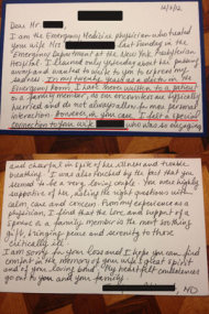 La carta redactada por el médico tras la muerte de su paciente (Reddit)
