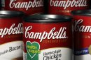 In this Wednesday, Aug. 31, 2011, photo, cans of Campbell's soup are seen in Moreland Hills, Ohio. Campbell Soup Co. announced Thursday, Sept. 27, 2012, that it will be closing two U.S. plants and cutting more than 700 jobs as it looks to trim costs amid declining canned soup consumption.(AP Photo/Amy Sancetta)