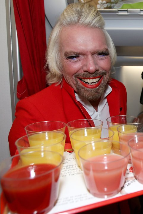 Gist Only Photos Virgin Airline Boss Richard Branson Dresses As An