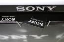 Logos of Sony Corp. are seen at an electronics store in Tokyo