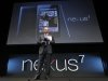 Google Executive Chairman Schmidt poses with Nexus 7 tablet at a promotional event in Tokyo