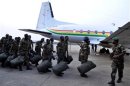 Benin soldiers stand in preparation to leave for their deployment to Mali, in the capital Cotonou