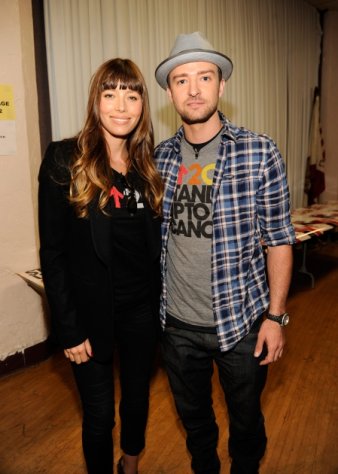Jessica Biel and Justin Timberlake attend Stand Up To Cancer at The Shrine Auditorium in Los Angeles on September 7, 2012 -- Getty Premium