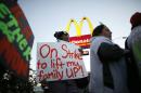 McDonald's worker Keyana McDowell, 20, strikes outside McDonald's in Los Angeles