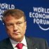 CEO of Russian Sberbank Gref attends a plenary session of the World Economic Forum in Vienna