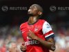 Arsenal's Diaby reacts after missing a scoring opportunity against Sunderland during their English Premier League soccer match in London