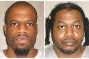 This photo combo of images provided by the Oklahoma Department of Corrections shows Clayton Lockett, left, and Charles Warner. Lockett and Warner, two death-row inmates who want to know the source of drugs that will be used to execute them, have placed Oklahoma's two highest courts at odds and prompted aggravated members of the Legislature to call for the impeachment of Oklahoma Supreme Court justices. (AP Photo/Oklahoma Department of Corrections)