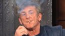 Sean Penn Lights Up Cigarettes During Interview With Stephen Colbert
