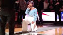 National Anthem Singer Takes A Knee Before Brooklyn Nets Home Opener
