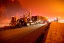 Abandoned Trucks Litter California Highway as Wildfire Rages