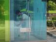 Tokyo installed see-through public toilets in a park to let people inspect their cleanliness before using them, at which point the glass turns opaque