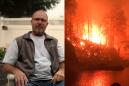 He survived an Oregon wildfire by perching on a rock in a river, fending off embers with a chair