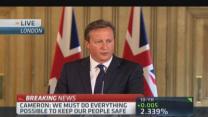 UK PM Cameron addresses raised terror threat