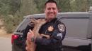 Orphaned Fawn Saved From Raging California Wildfire Thanks Officer With a Kiss