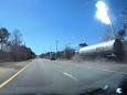 Dashcam video shows truck crashing into power line in Massachusetts