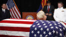 Cindy McCain Kisses Husband John McCain's Casket During Arizona Service