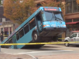 Sinkhole swallows half of Pittsburgh bus during rush hour