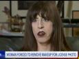 A transgender woman says she was forced to remove her makeup with hand sanitizer for a DMV photo