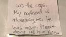 'He has a gun' Woman held captive by boyfriend slips note to veterinarian for help