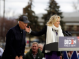 Joe Biden nibbled on his wife's finger in a bizarre campaign stop moment